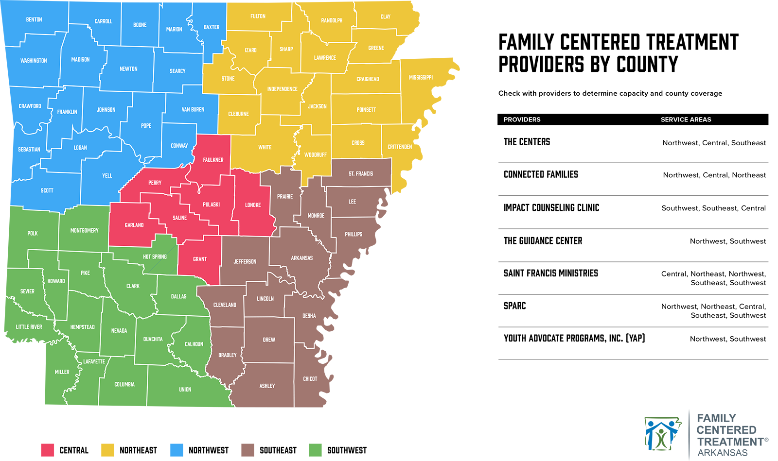 Family Centered Treatment Providers Map 2026